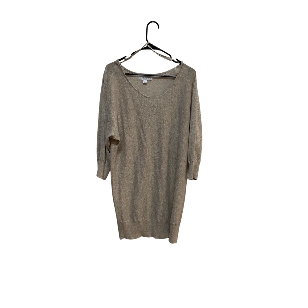 Boutique Gold Shimmer Sweater Dress Long Sleeve Women's 1X NWOT